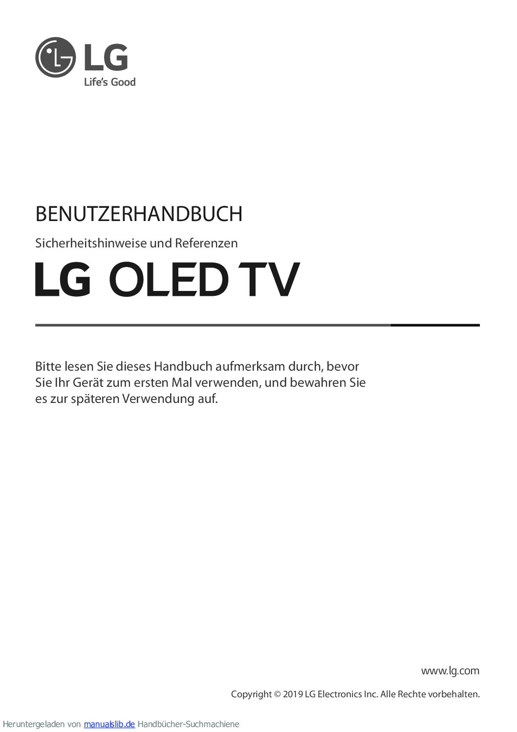 LG OLED55B9 Bedienungsanleitung