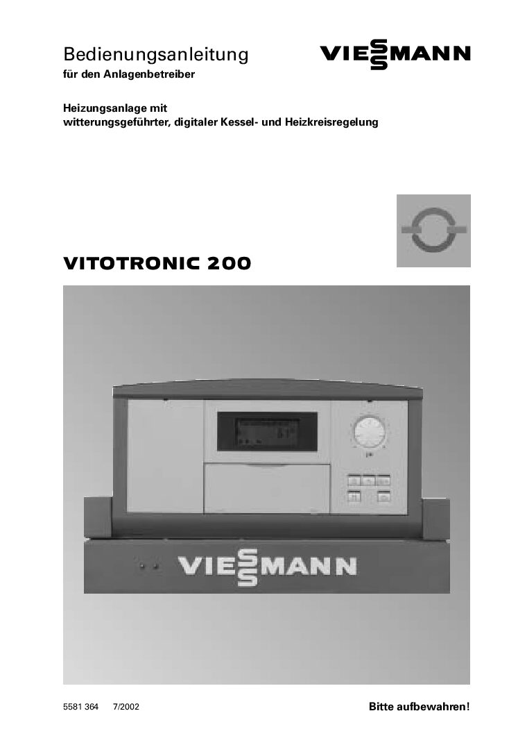 Bedienungsanleitung Viessmann Vitola 200