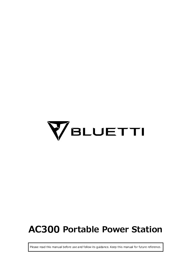 Bedienungsanleitung BLUETTI AC300 Portable Power Station